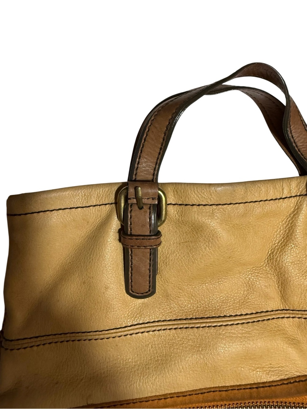 Fossil Explorer Multicolor Leather & Suede Foldover Bag - Picture 8 of 14